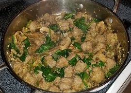 Sausage Mushroom Cauliflower Rice Skillet